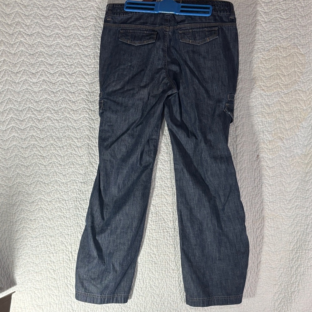 Tommy Hilfiger Indigo Wide Leg Jeans Cargo Pockets - Picture 7 of 11